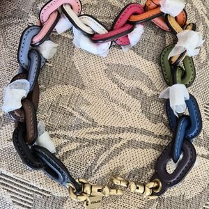 NWOT COACH RAINBOW Short Leather Link Chain Bag Strap